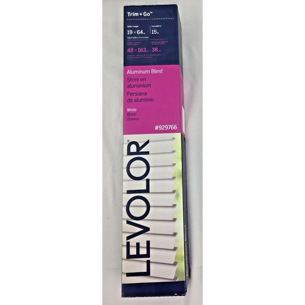 Levolor Trim+Go 19x64 White Aluminum Mini Blind Trim to 15